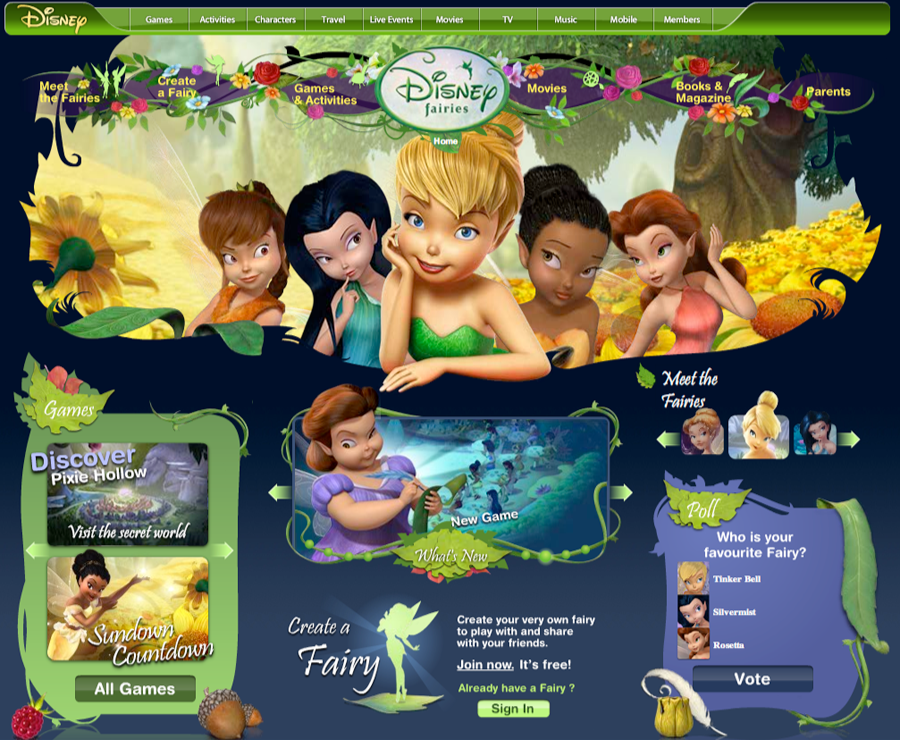 Disney Fairies website